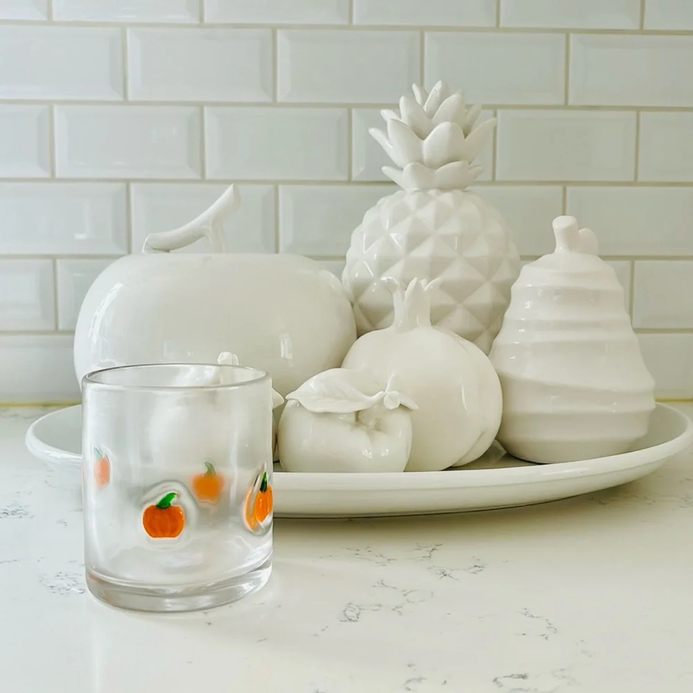 Crate&Barrel Halloween Pumpkin 🎃 Icon Double Old-Fashioned Glass